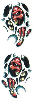 Shred Skull decal 2.75"x4" (2x) (FR)