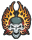 Flame helmet Skull patch 9"x12.5" (FR)
