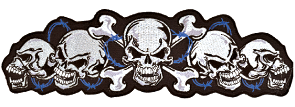 String of Skulls patch 12.25"x3.5" (FR)