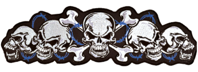 String of Skulls patch 12.25"x3.5" (FR)