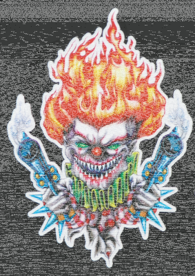 Gun Toting Clown decal 7.33"x10.39" (FR)