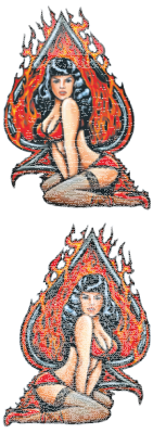 FLAMING ACE PIN UP GIRL 6"X18" (FR)