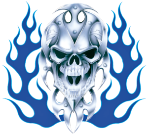 BIO SKULL BLUE FLAME 11,5"X11,75" (FR)