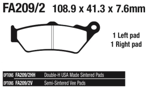 EBC-HH FR XG16-20 Scout 17-up brake pads (FR)