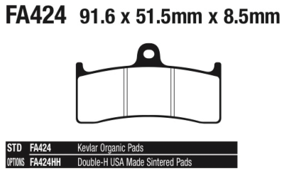 EBC-HH brake pads F15 TH=8mm (FR)