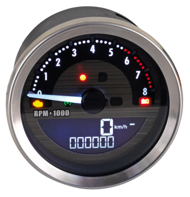4" Speedo/Tachometer Black KMH/MPH (FR)