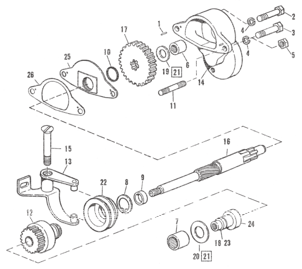 Starter motor shaft FLH65-69 (FR)