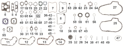 5pck Upper rocker cover gasket rubber XL (FR)
