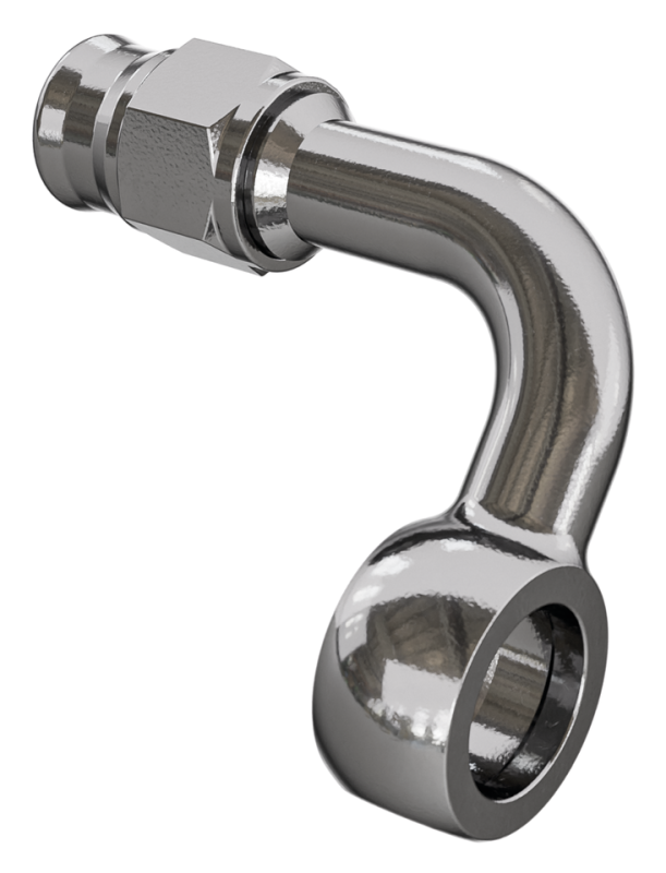 Brakeline banjo 90degr. 7/16" stainless (FR)