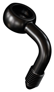 Black SS AN-3 banjo fitting 7/16" 90degr