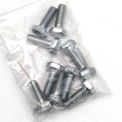 10pck hex bolt 1/4-20x3/4" UNC zinc (FR)