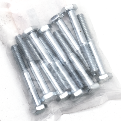 10pck hex bolt 1/4-20x2" UNC zinc (FR)