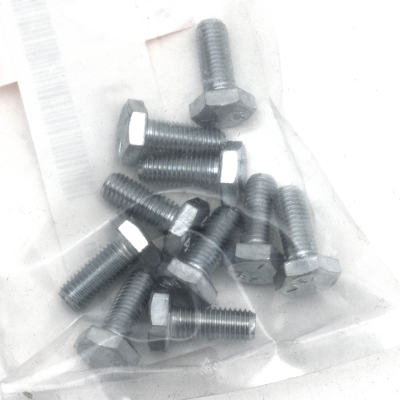 10pck hex bolt 1/4-28x5/8" UNF zinc