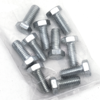 10pck hex bolt 3/8-16x7/8" UNC zinc (FR)