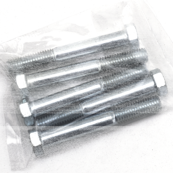 5pck hex bolt 1/2-13x3.75" UNC zinc (FR)