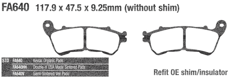 EBC V-Series fr brake pads XL14-22 (FR)