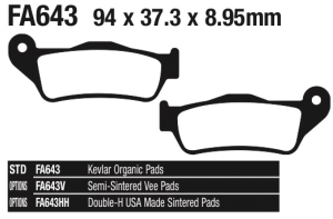 EBC V-Series brake pads XG14-15 (FR)