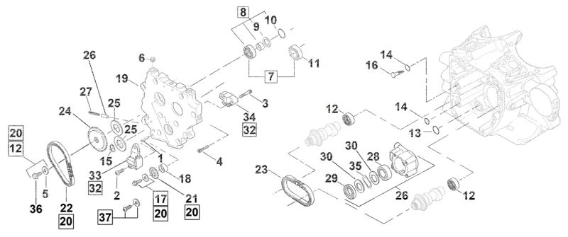 Cam chain, secondary TC99-06 (FR)