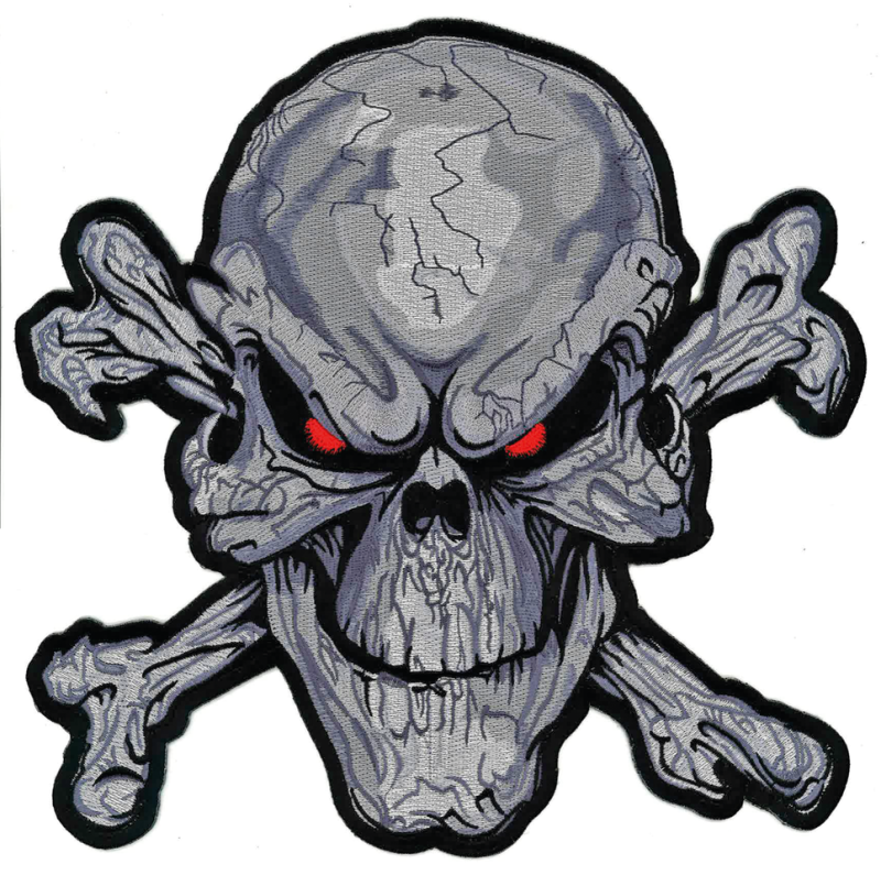 RED EYE SKULL LG PATCH (FR)