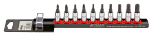 1/4" Socketbitset Metric 10Pc on rail (FR)