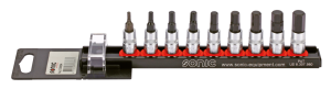 1/4" Socketbitset Hex metric 9Pc on rail (FR)