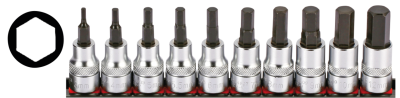 3/8" Socketbitset hex metric 10PC on rai (FR)