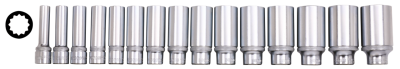 1/2" Socketset long inch sizes 15Pc on r (FR)
