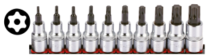 1/2" Socketbitset Torx 10Pc on rail (FR)