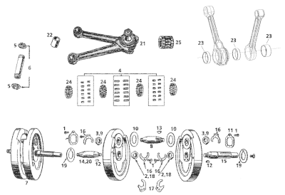 crank pin 3 hole type +0004" OS WL/Servi (FR)