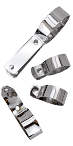 clampset exhaust 4 piece chrome plated,W (FR)