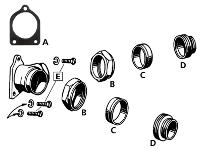 nut, inlet packing, WL, chrome (FR)