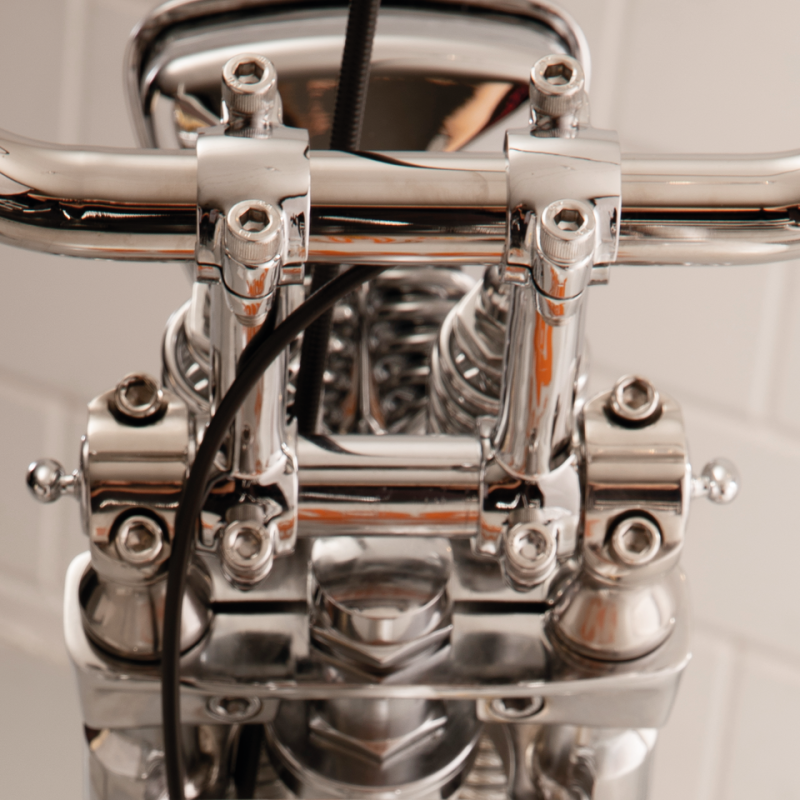 Chrome Dog Bone risers f/36-48 Springers (FR)
