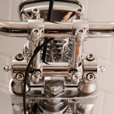 Chrome Dog Bone risers f/36-48 Springers (FR)