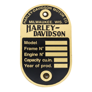 Data plate 1940 WLA rivet-on brass (FR)