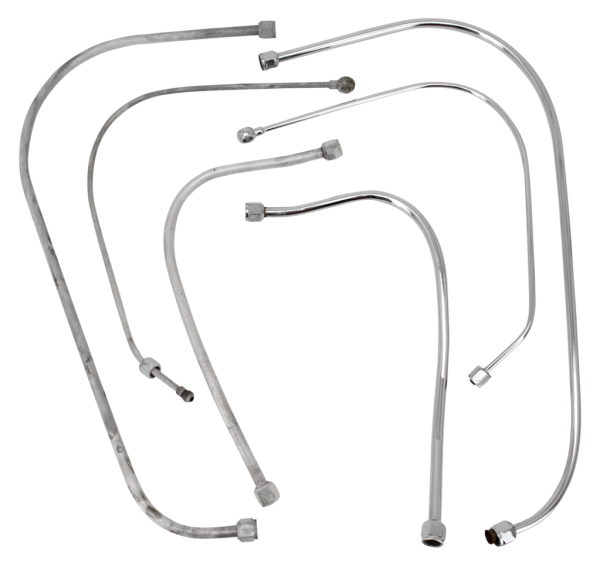 set of 3 oilpipes steel white plated, WL (FR)