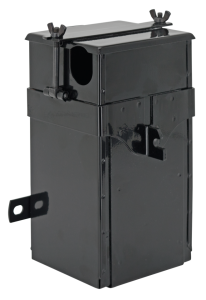 box for battery w/cover and hole for ven