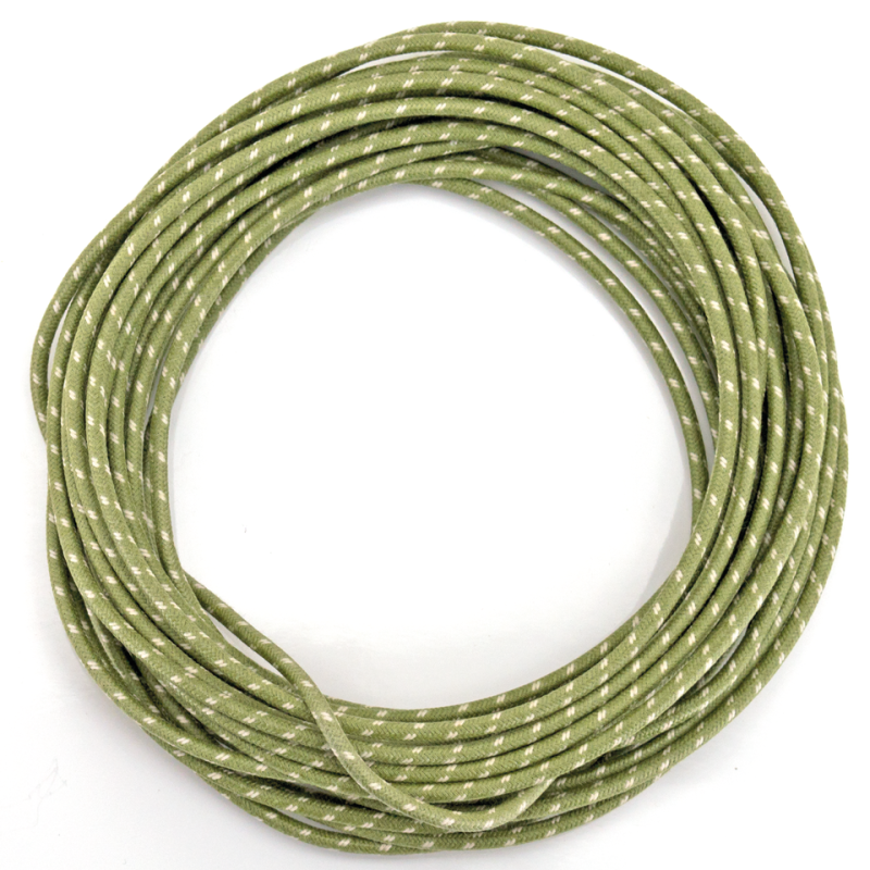 green cotton wire w/white tracer 25ft (FR)