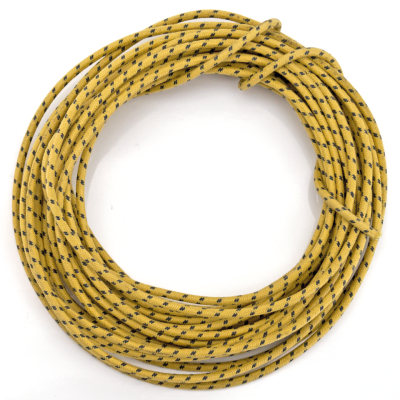 Yellow cotton wire w/black tracer 25ft (FR)