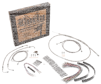 Cable kit braided St 18" bar FLT/FLHR97- (FR)