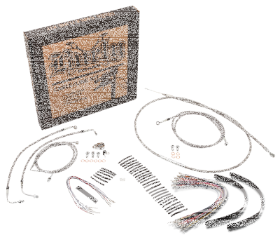 Cable kit braid 13" bar no-ABS FLHT14-16 (FR)