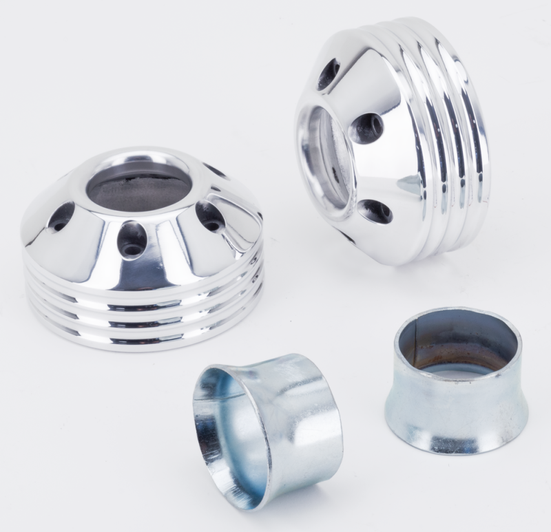 MCJ End Caps Royal 80 4-Ribbed Chrome (FR)