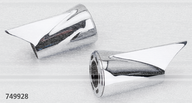 MCJ End Caps Royal 80 Finned Chrome (FR)