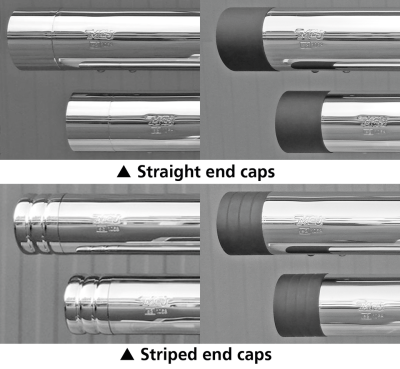 MCJ End Caps Royal 100 Striped Chrome (FR)