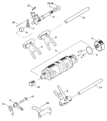SHIFTER FORK ASSEMBLY XL02-05 Buell02-09 (FR)