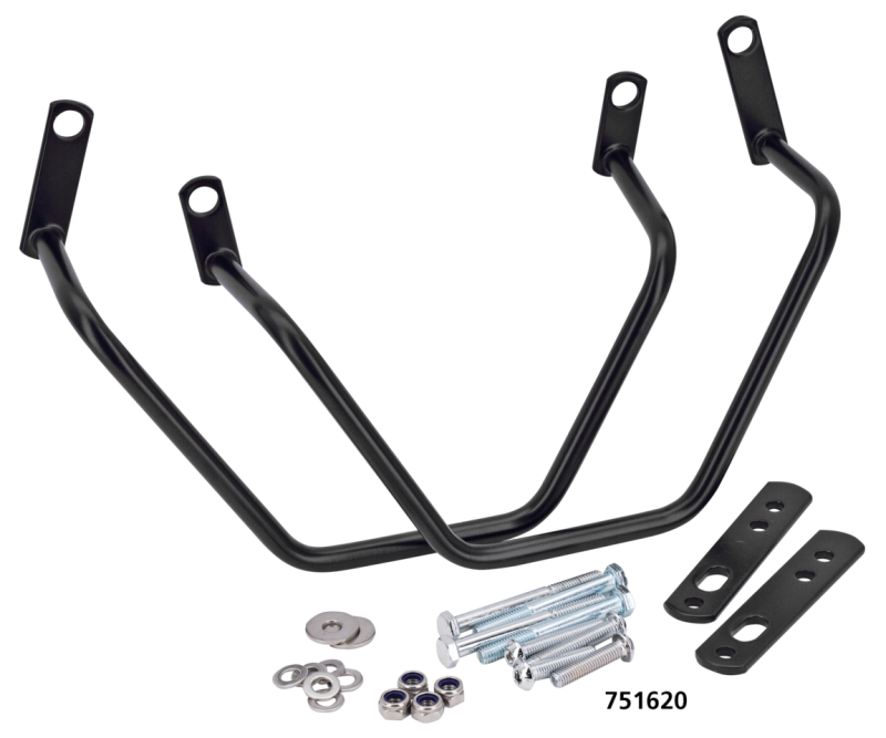 Black Saddle Bag Supports FXDB09-17 (FR)
