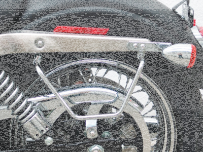 Black Saddle Bag Supports FXDB09-17 (FR)