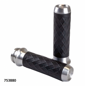 Lthr Moto Grips Natur/Blk Diamond TBW (FR)