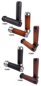 Lthr Moto Grips Blk/Blk Ribbed TBW