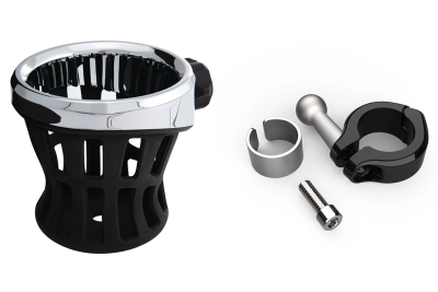 Drink Holder 7/8"+1" bars Black (FR)