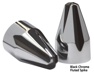 Fluted spike bolt caps chr/blk TC99-17 (FR)